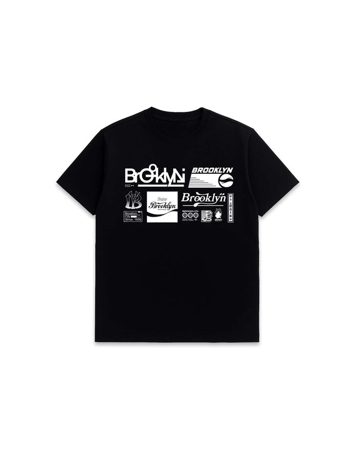 Brooklyn graphic t-shirt in black featuring printed artwork on center and relaxed fit