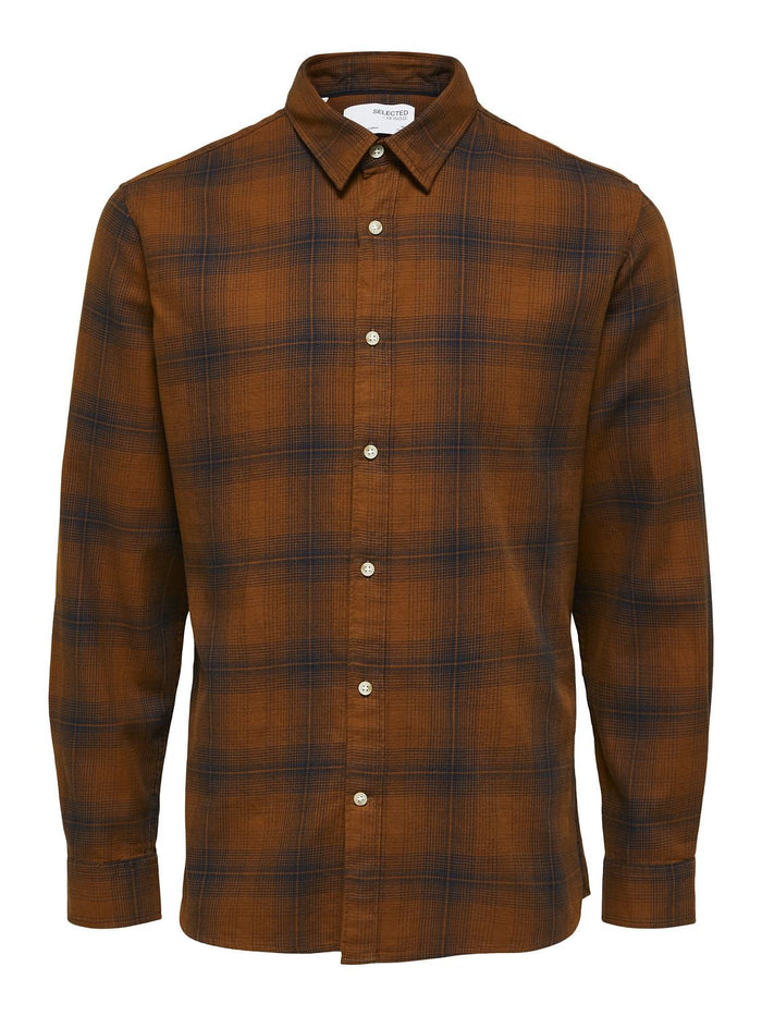 Brown Check Full Sleeves Shirt