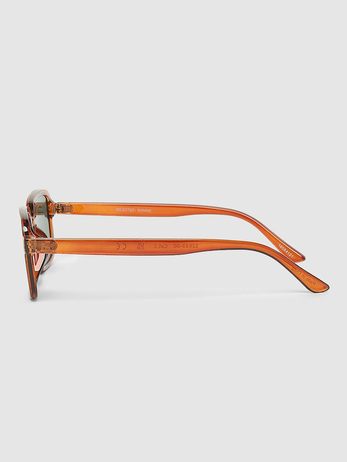 Brown Rectangular Sunglasses