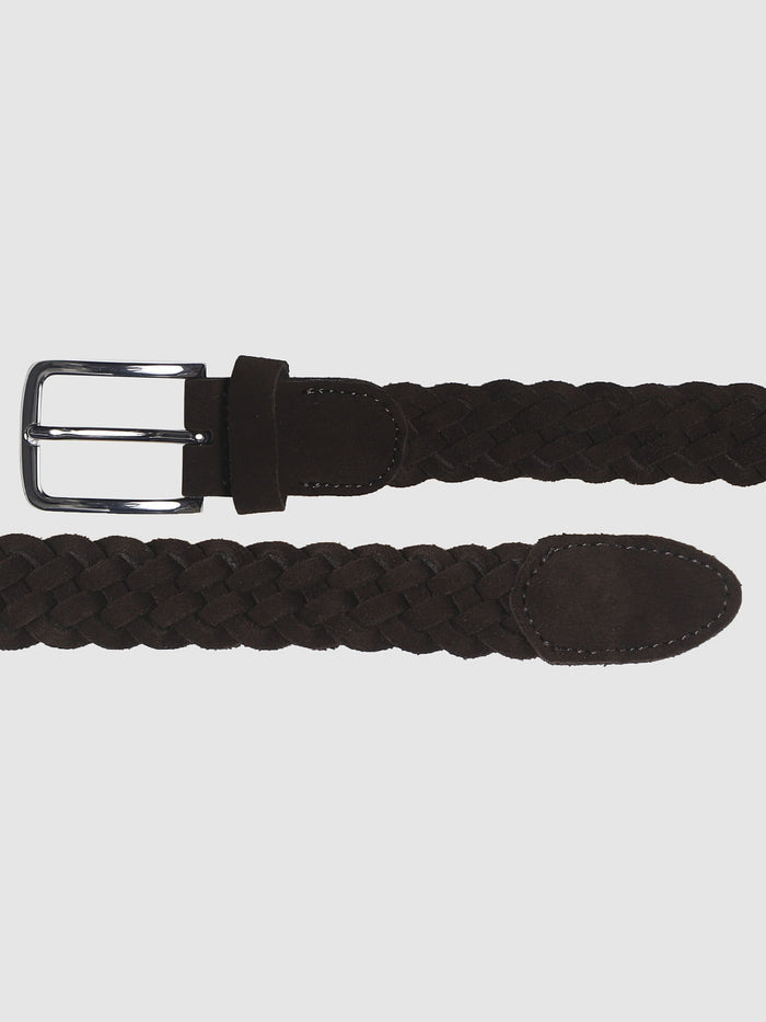 Brown Suede Braided Belt