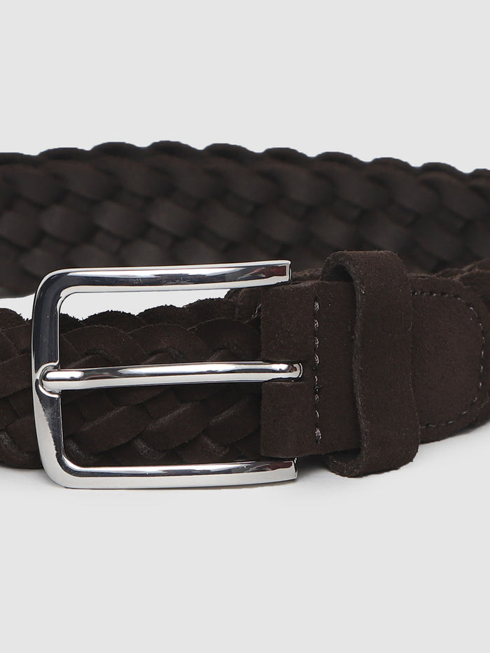 Brown Suede Braided Belt