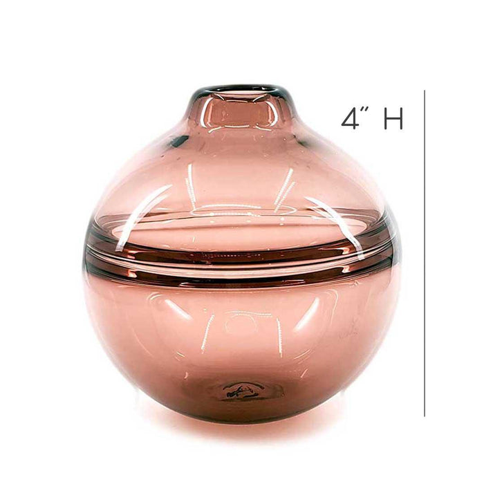 Bud Vase - Petite Round in Aubergine Purple Glass by Dougherty Glassworks