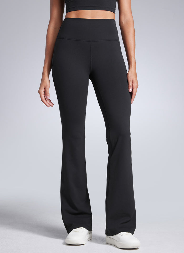CRZ YOGA Women Butterbreeze High Waist Flare Pants 32'' Wide Leg Black