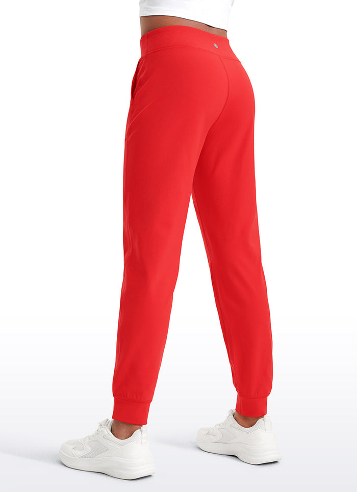 CRZ YOGA Butterlift Girls Joggers with Pockets Running Pants Deep Red