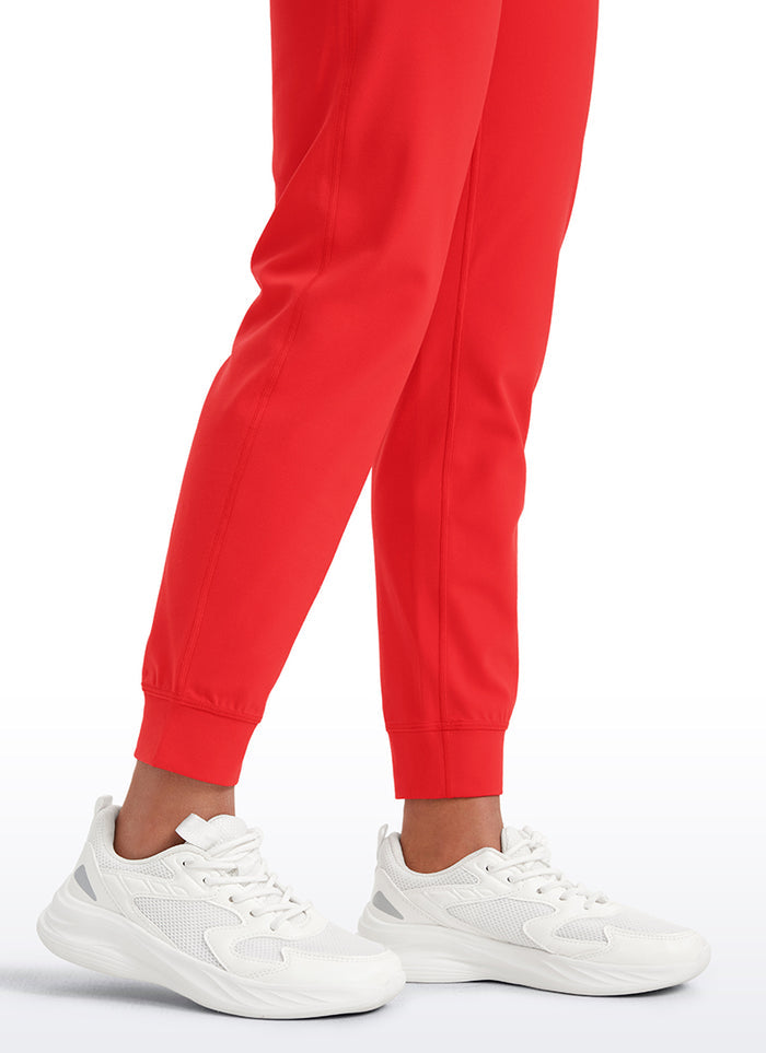 CRZ YOGA Butterlift Girls Joggers with Pockets Running Pants Deep Red