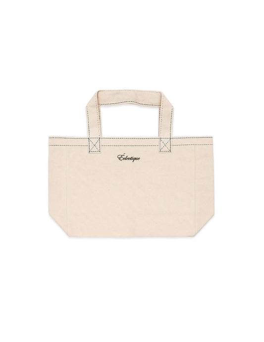 front flat lay of natural canvas tote bag Éclectique