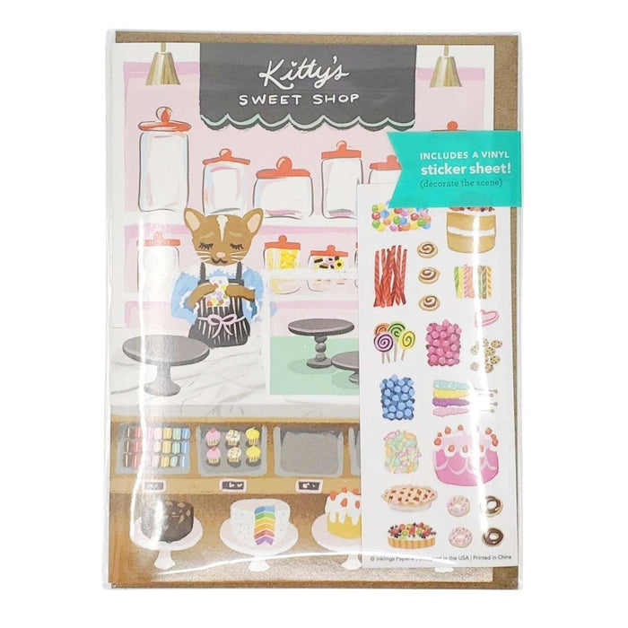 Card - All Occasion - Sweet Shop Sticker Scene by Inklings Paperie