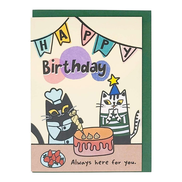 Card - Birthday - Cake Baking Cat by Shang Daili