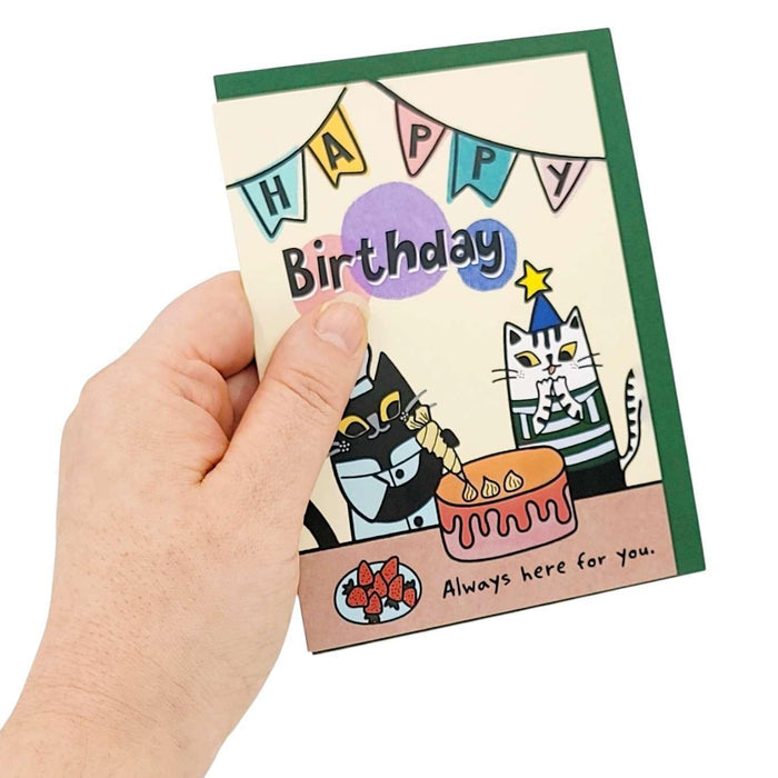 Card - Birthday - Cake Baking Cat by Shang Daili