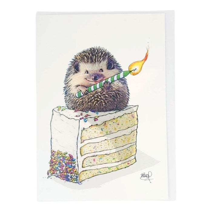 Card - Birthday - Hedgehog Cake (Sitting Pretty) by Shawn Braley