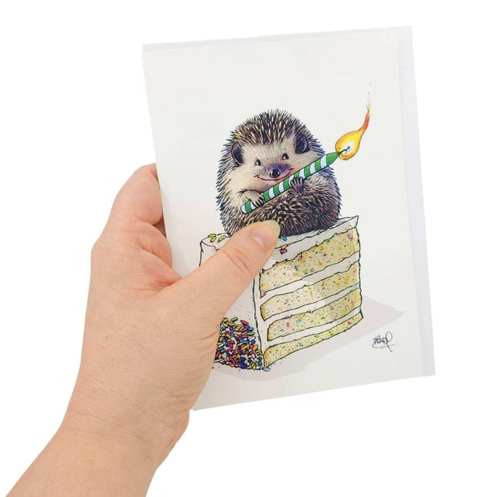 Card - Birthday - Hedgehog Cake (Sitting Pretty) by Shawn Braley
