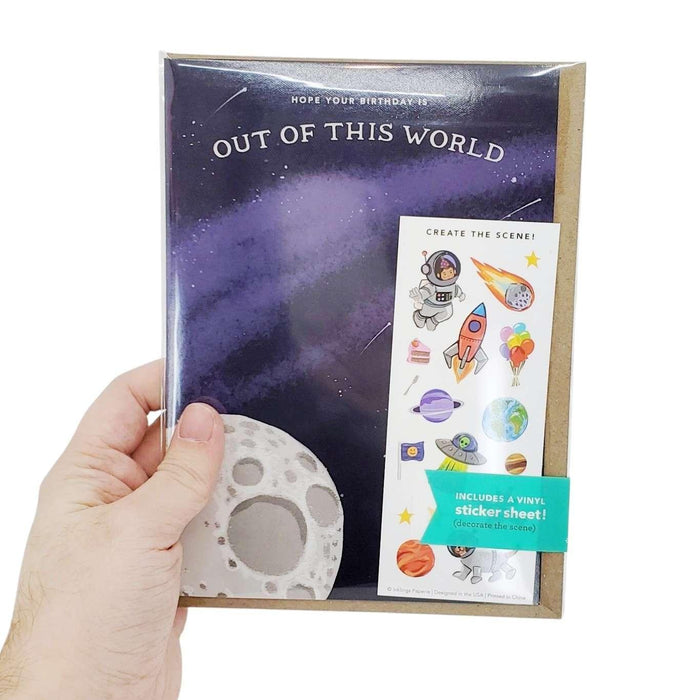 Card - Birthday - Outer Space Sticker Scene by Inklings Paperie