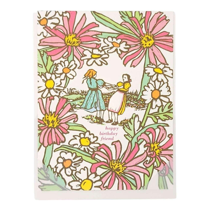 Card - Birthday - Spinning Girls Happy Birthday Friend by Little Green