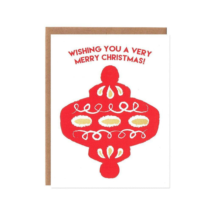 Card - Holiday - Red Ornament by Orange Twist