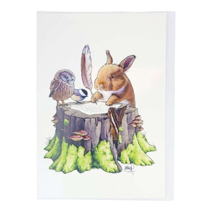 Card - Love & Friends - Owl Chickadee Rabbit (Pen Pals) by Shawn Braley