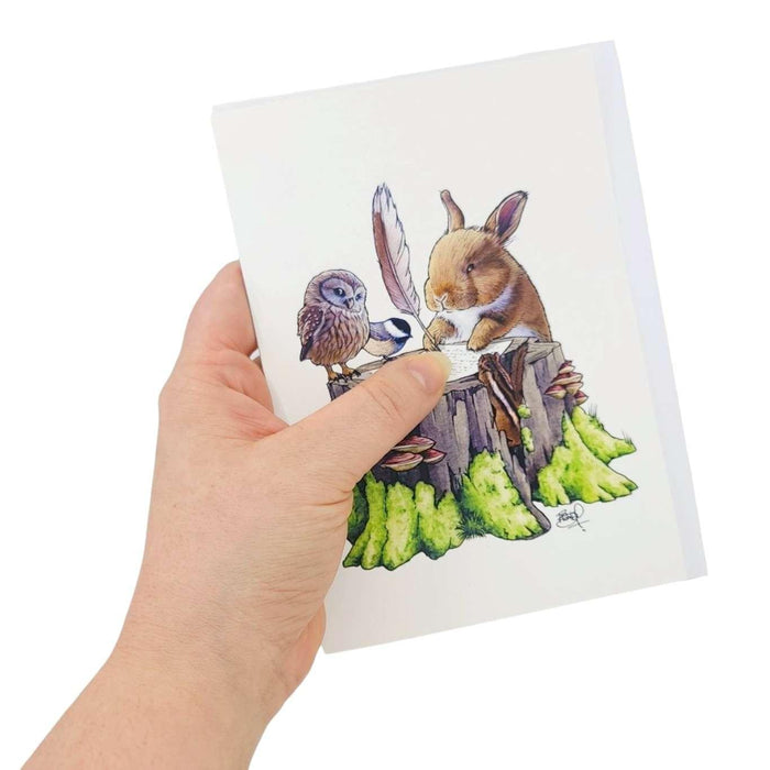 Card - Love & Friends - Owl Chickadee Rabbit (Pen Pals) by Shawn Braley