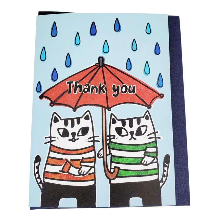 Card - Thank You - Umbrella Kitties by Shang Daili