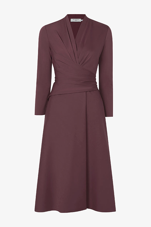 packshot image of the carly dress in grape | Exclude | Still