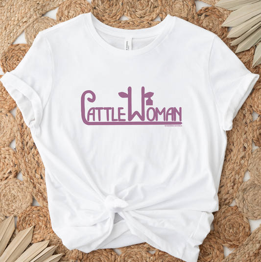Cattlewoman Eat Tag Purple- Bella Canvas T-Shirt