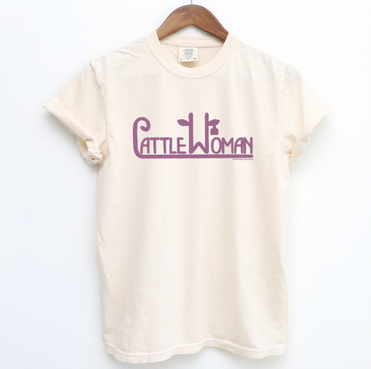 Cattlewoman Eat Tag Purple– Comfort Colors T-Shirt