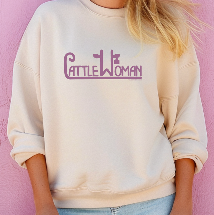 Cattlewoman Eat Tag Purple– Crewneck