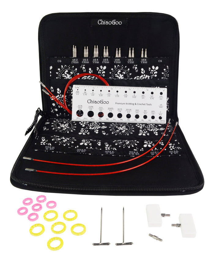 Chiaogoo Twist Small 4" Interchangeable Redlace Needle Set 7400 S-Needles-Chiaogoo-Alpaca Direct