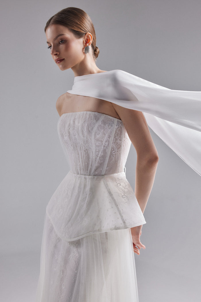 Chiffon Bridal Scarf | Bridal Shawl