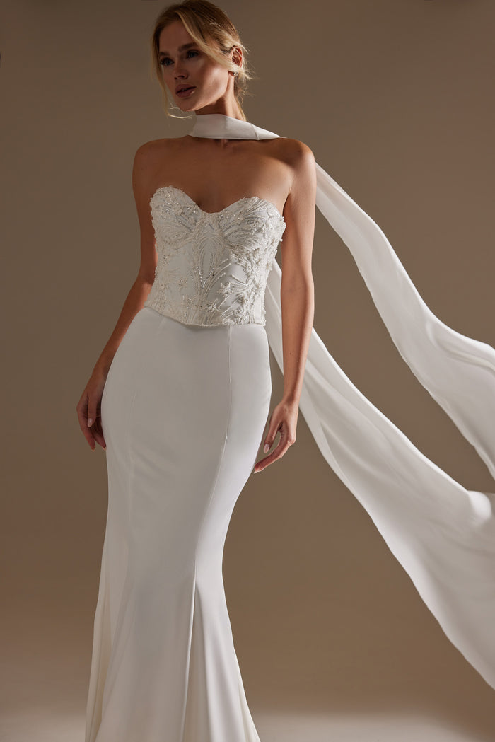 Chiffon Bridal Scarf | Bridal Shawl
