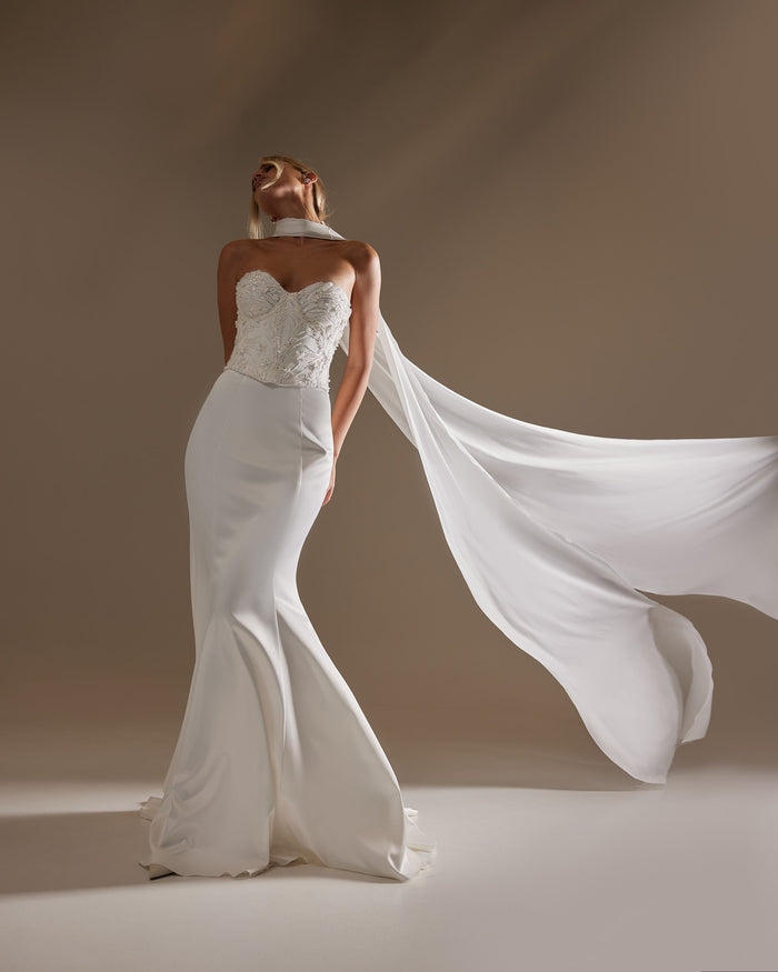 Chiffon Bridal Scarf | Bridal Shawl