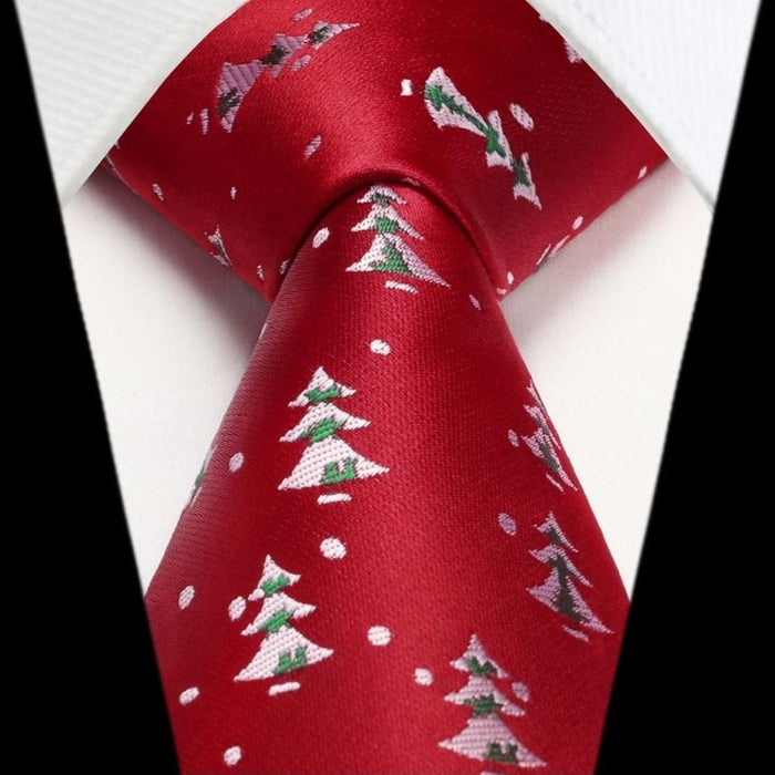 Christmas Tie Handkerchief Set - B-2 RED