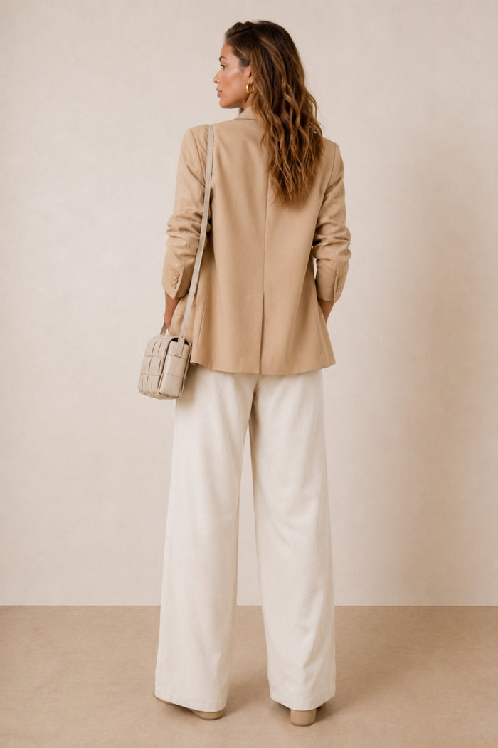 Cream Belted Trouser