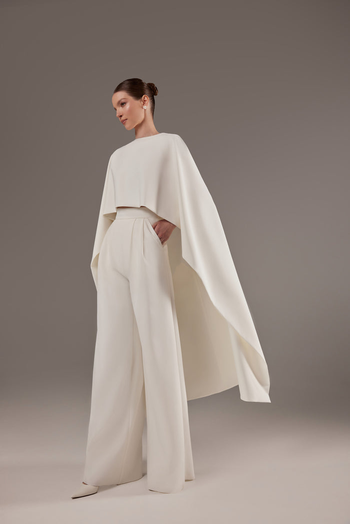 Crepe Bridal Cape Gera