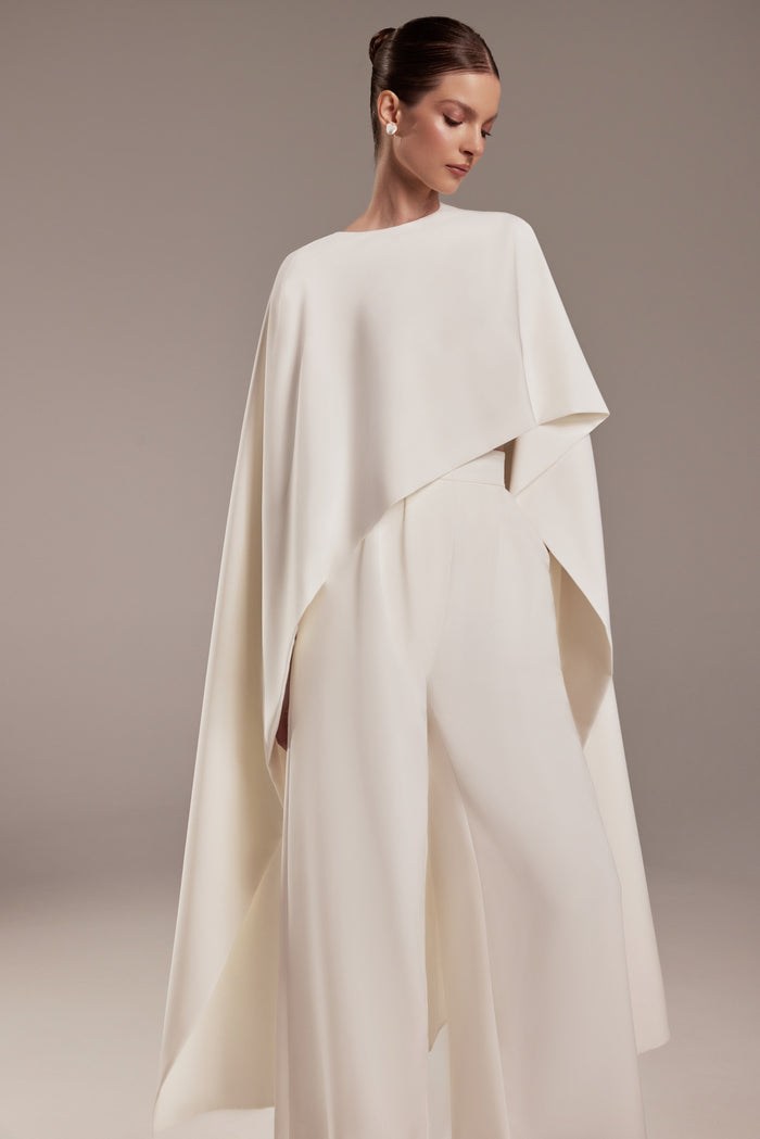 Crepe Bridal Cape Gera