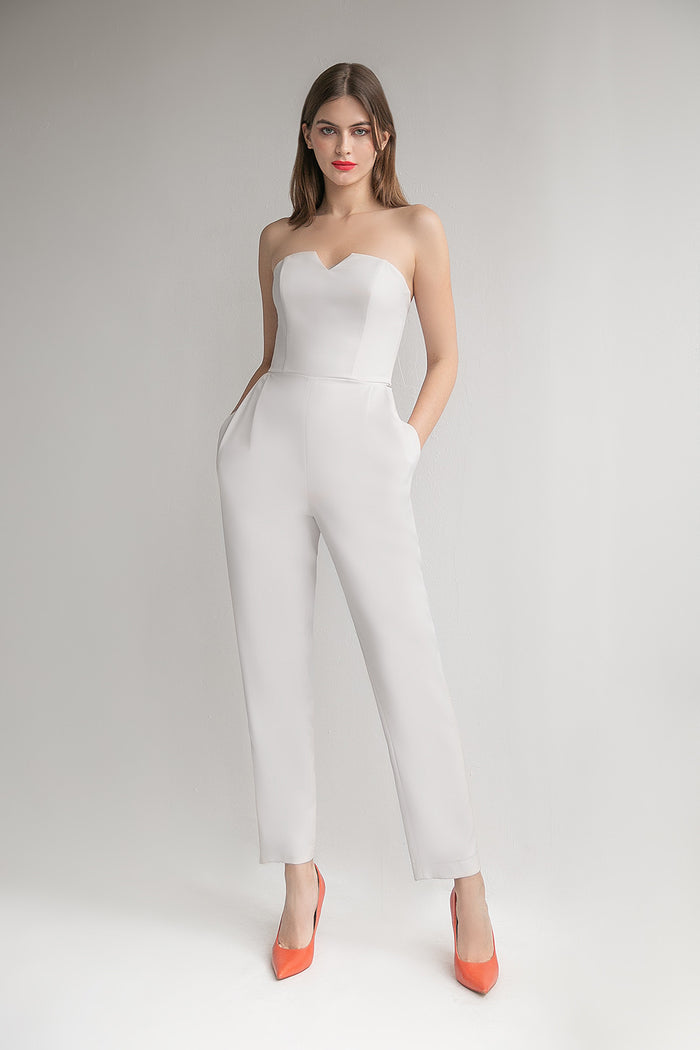 CREPE STRAPLESS BRIDAL JUMPSUIT DONNA