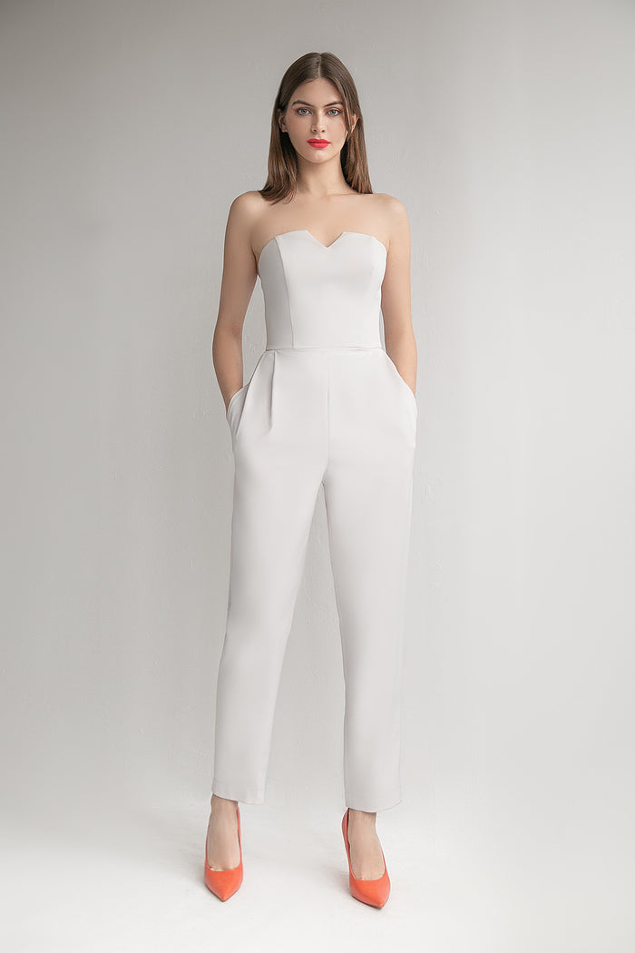 CREPE STRAPLESS BRIDAL JUMPSUIT DONNA