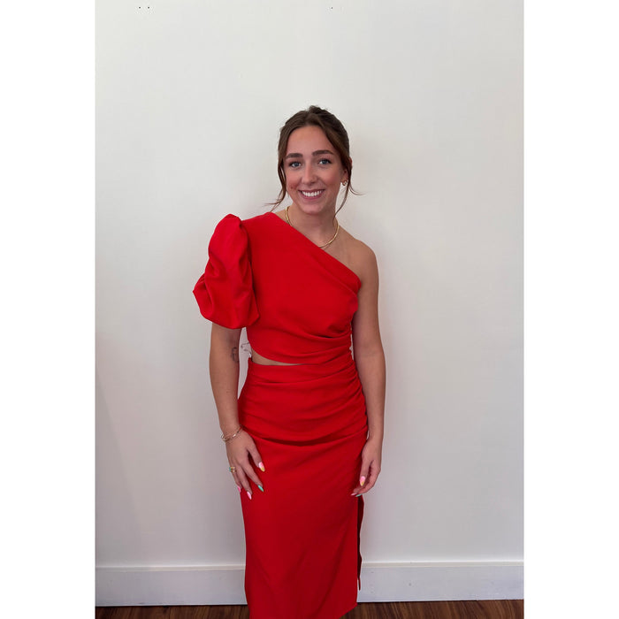 Crimson Cutout Midi