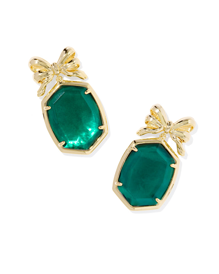 Daphne Bow Gold Drop Earrings