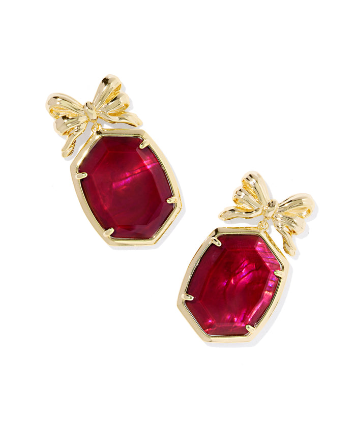 Daphne Bow Gold Drop Earrings