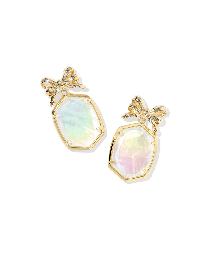 Daphne Bow Gold Drop Earrings