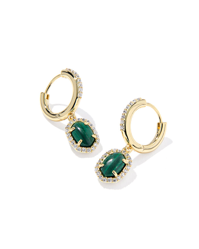 Daphne Gold Crystal Frame Huggie Earrings