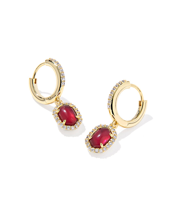Daphne Gold Crystal Frame Huggie Earrings