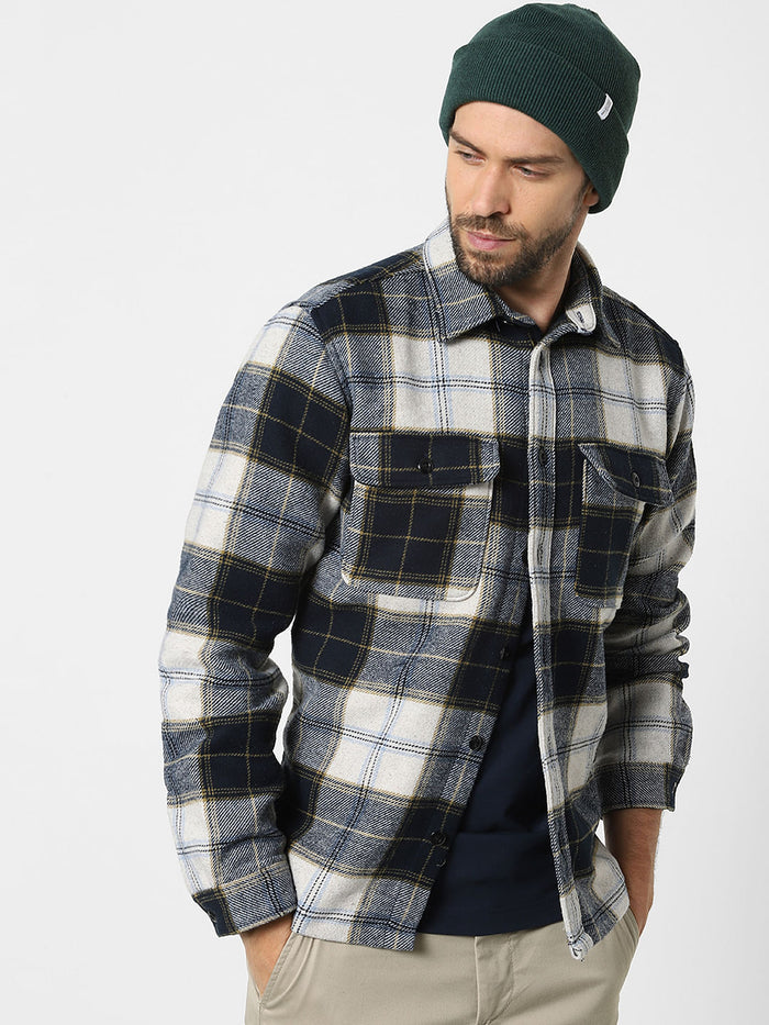 Dark Blue Full Sleeves Overshirt