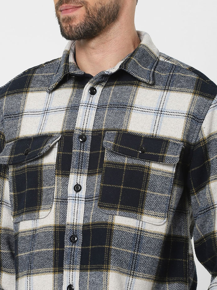 Dark Blue Full Sleeves Overshirt