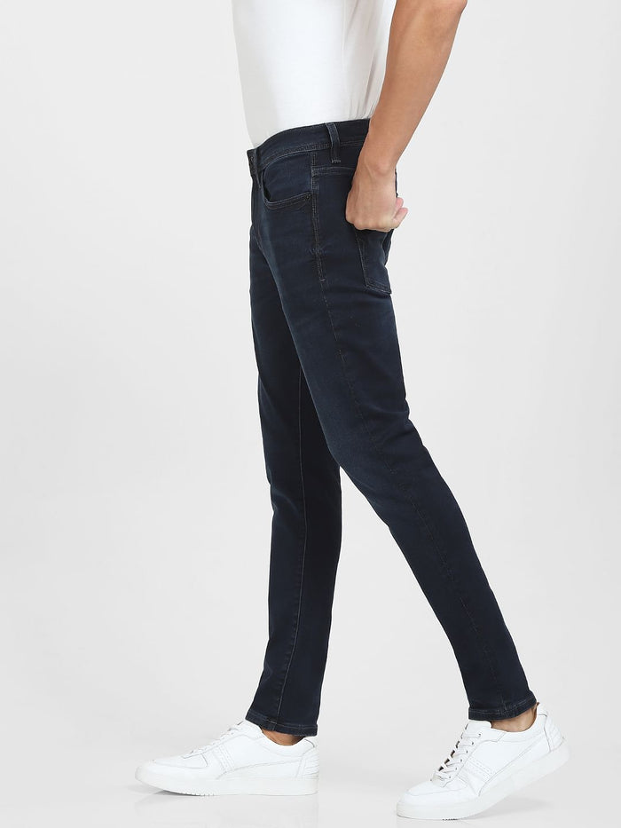 Dark Blue Mid Rise Slim Fit Jeans
