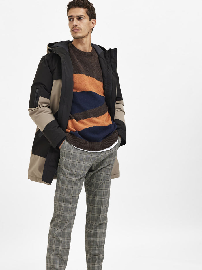 Dark Brown Printed Pullover
