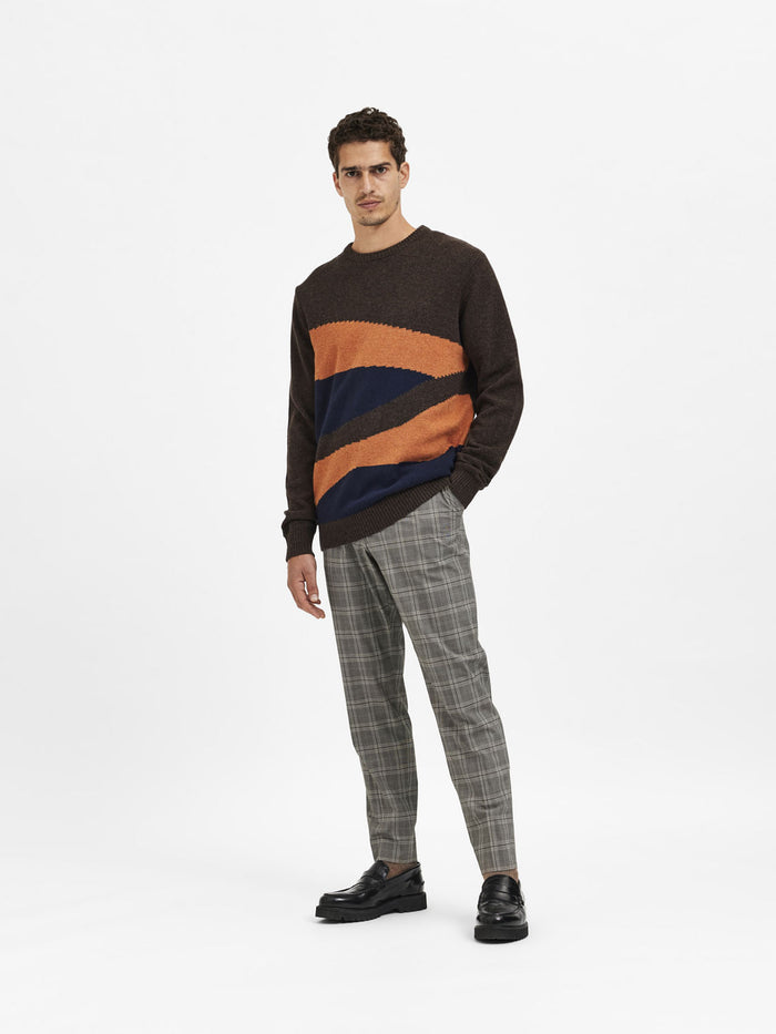 Dark Brown Printed Pullover