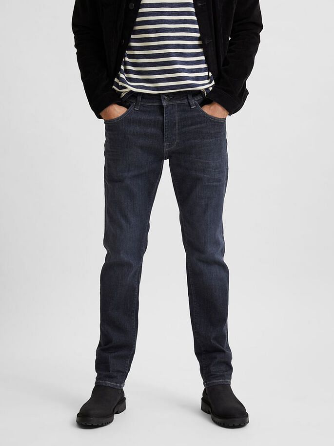 Dark Grey Mid Rise Organic Cotton Slim Fit Jeans
