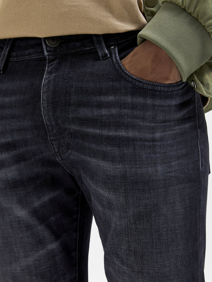 Dark Grey Mid Rise Slim Jeans