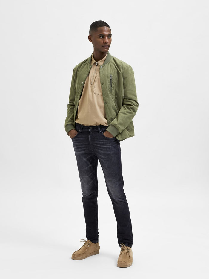Dark Grey Mid Rise Slim Jeans