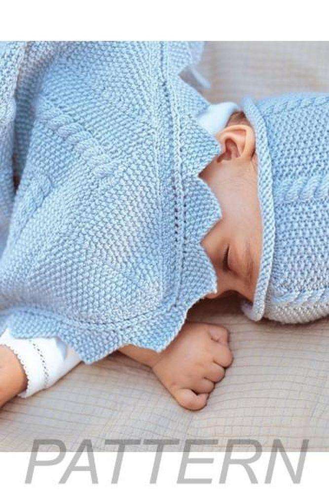Debbie Bliss 11 Entrelac Blanket With Cable & Moss Stitch Hat PATTERN ONLY-Patterns-Debbie Bliss-Alpaca Direct